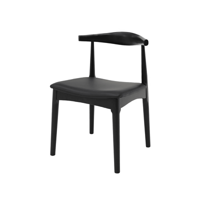 BAILEY DINING CHAIR - BLACK FRAME/BLACK LEATHER