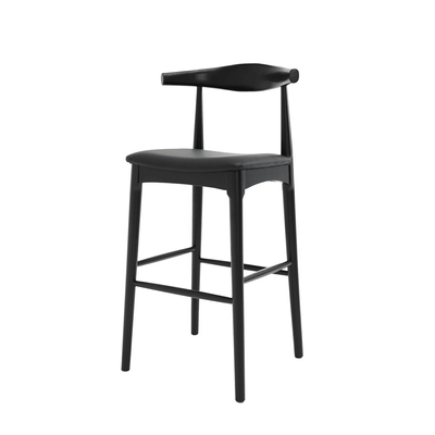 ADIAN BARSTOOL - BLACK FRAME/ BLACK LEATHER