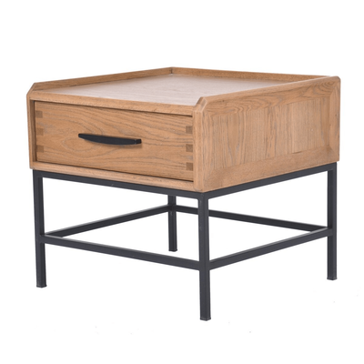 ODEN SIDE TABLE / BEDSIDE - OAK/METAL