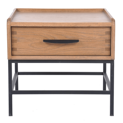 ODEN SIDE TABLE / BEDSIDE - OAK/METAL