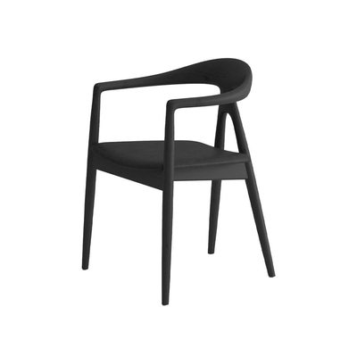 HOWIE DINING CHAIR &ndash; ASH BLACK FRAME / BLACK LEATHER