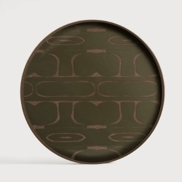 SECOND NATURE ROUND VALET TRAY - MOSS