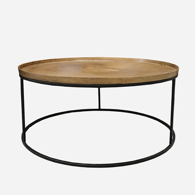 KELI ROUND COFFEE TABLE - ANTIQUE BRASS