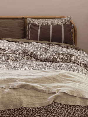 FORGET ME NOT ORGANIC COTTON DUVET COVER - RYE/BONE