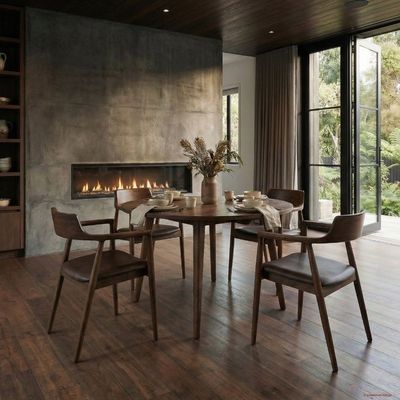 VAASA ROUND OAK DINING TABLE -WALNUT BROWN