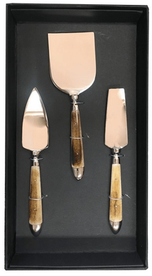 CHEESE SET OF THREE - SHINY NICKEL