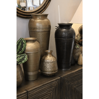 MARBELLA URN DARK BRASS AND BLACK ANTIQUE