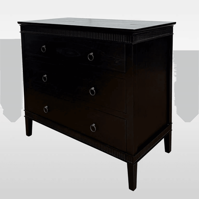 CAMDEN 3 DRAWER COMMODE -RUSTIC BLACK