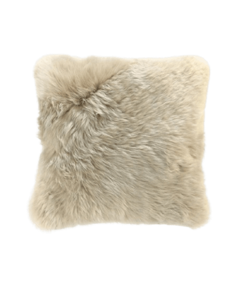 NZ LONG WOOL SHEEPSKIN CUSHION - TAUPE