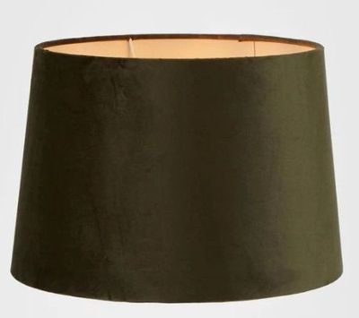 VELVET DRUM LAMP SHADE MEDIUM -OLIVE GREEN