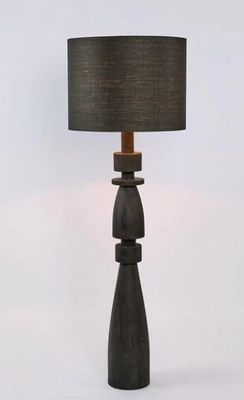 MAGNUS WOOD FLOOR LAMP BASE BLACK WITH BLACK SHADE