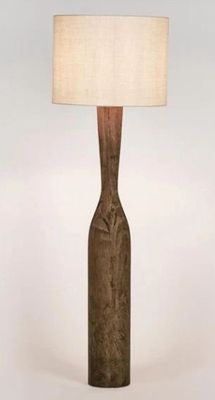 CALLUM TIMBER FLOOR LAMP WITH NATURAL SHADE