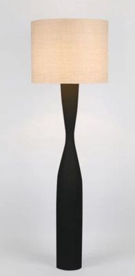 CALLUM FLOOR LAMP BASE BLACK WITH NATURAL SHADE