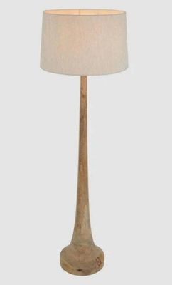 LANCIA LARGE - LIGHT NATURAL - TURNED WOOD SLENDER FLOOR LAMP