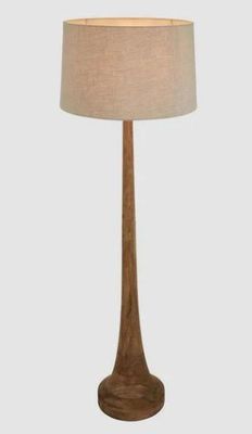 LANCIA LARGE - DARK NATURAL - TURNED WOOD SLENDER FLOOR LAMP