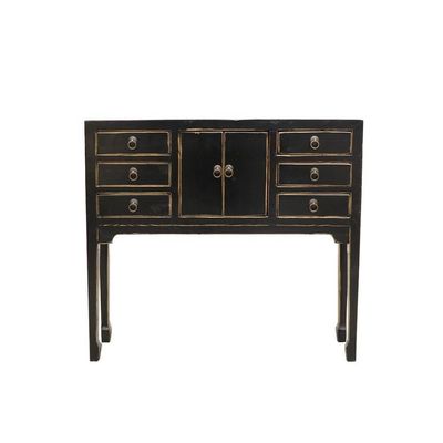 ORIENTAL PAINTED CONSOLE -PETITE &amp; VINTAGE BLACK