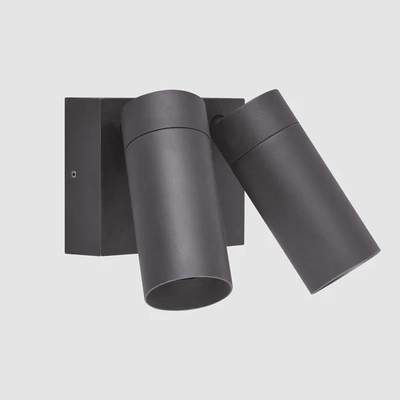 SHORELINE DOUBLE OUTDOOR WALL LIGHT DARK GREY