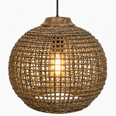 BANANA LEAF SQUARE WOVEN PENDANT