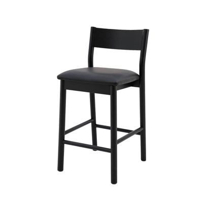 KEATON BARSTOOL - BLACK FRAME/ BLACK LEATHER