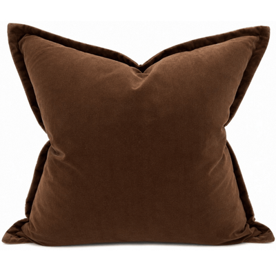BILLIE VELVET CUSHION - CAMEL BROWN