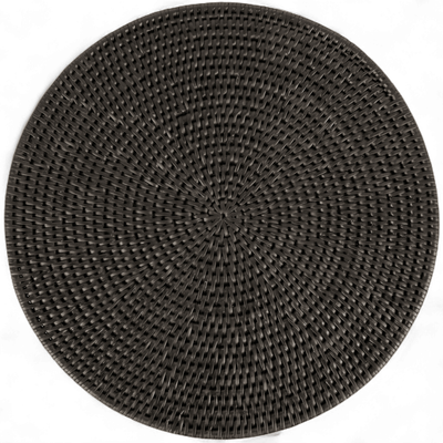 PAUME RATTAN ROUND PLACEMAT - BLACK