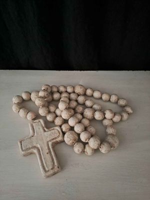 CLAY BEADS + CROSS