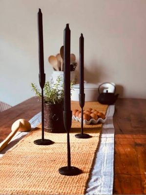 HAND FORGED CANDLE STICKS S/3