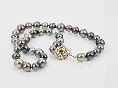 Tahitian Pearl Necklace with flower clasp - POA