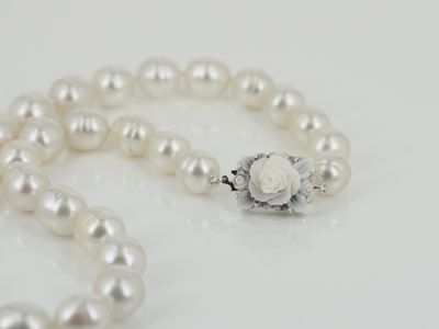 Cameo clasp with a strand of Australian South Sea pearls