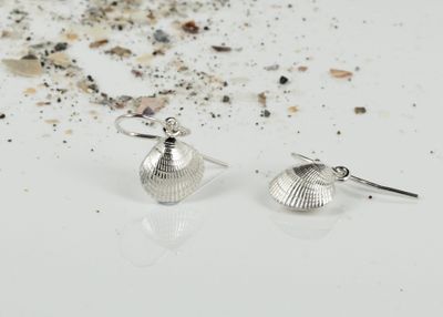 Small solid cockle shells on hooks