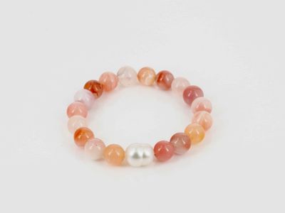 Bracelet - agate and South Sea pearl