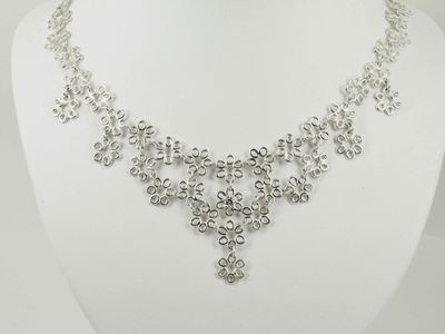 Necklace - Silver lace