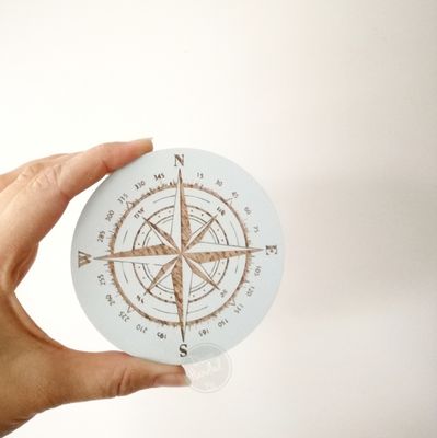 Nautical Compass Engraved Wall Handle