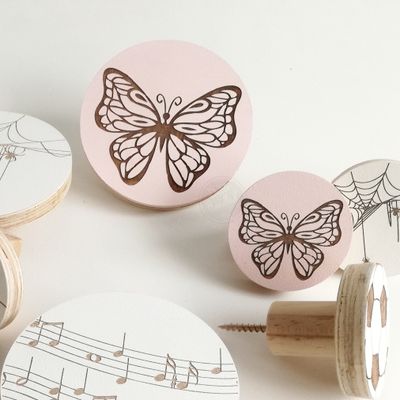 Butterfly Engraved Wall Handle
