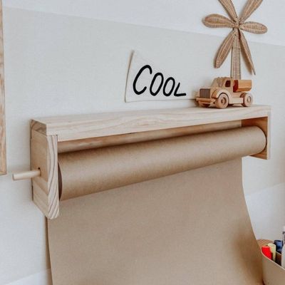 Wooden Paper Roll Holder with lip - fits 60cm roll