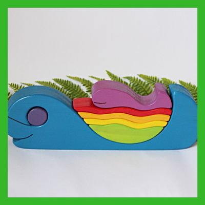 Rainbow Whale Wooden Puzzle