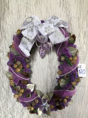 Large oval Silver and Lavender wreath - Code 1 SOLD