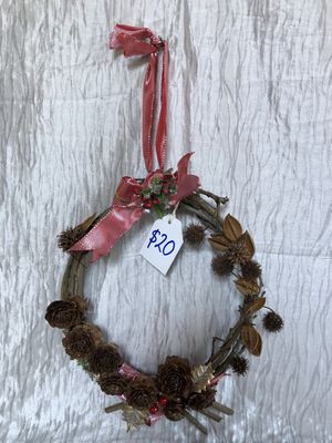 Wreath with red/silver ribbon - Code 4 SOLD