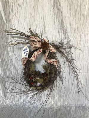 Silver birch twig teardrop wall decoration - Code 30 Sold