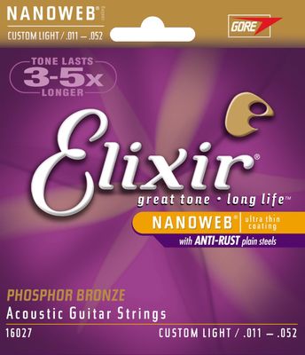 Elixir Nanoweb Phosphor Bronze Acoustic Guitar Strings