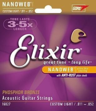 Elixir Nanoweb Phosphor Bronze Acoustic Guitar Strings - 3 for 2 Promo