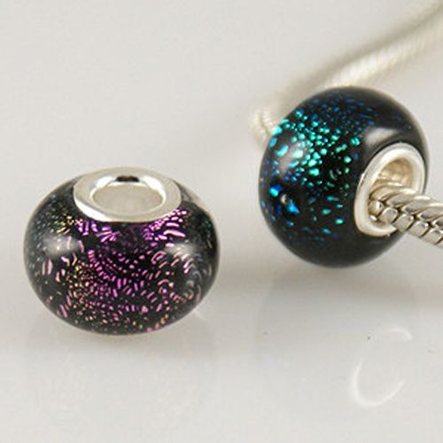 Foil Bead - Black with various colours