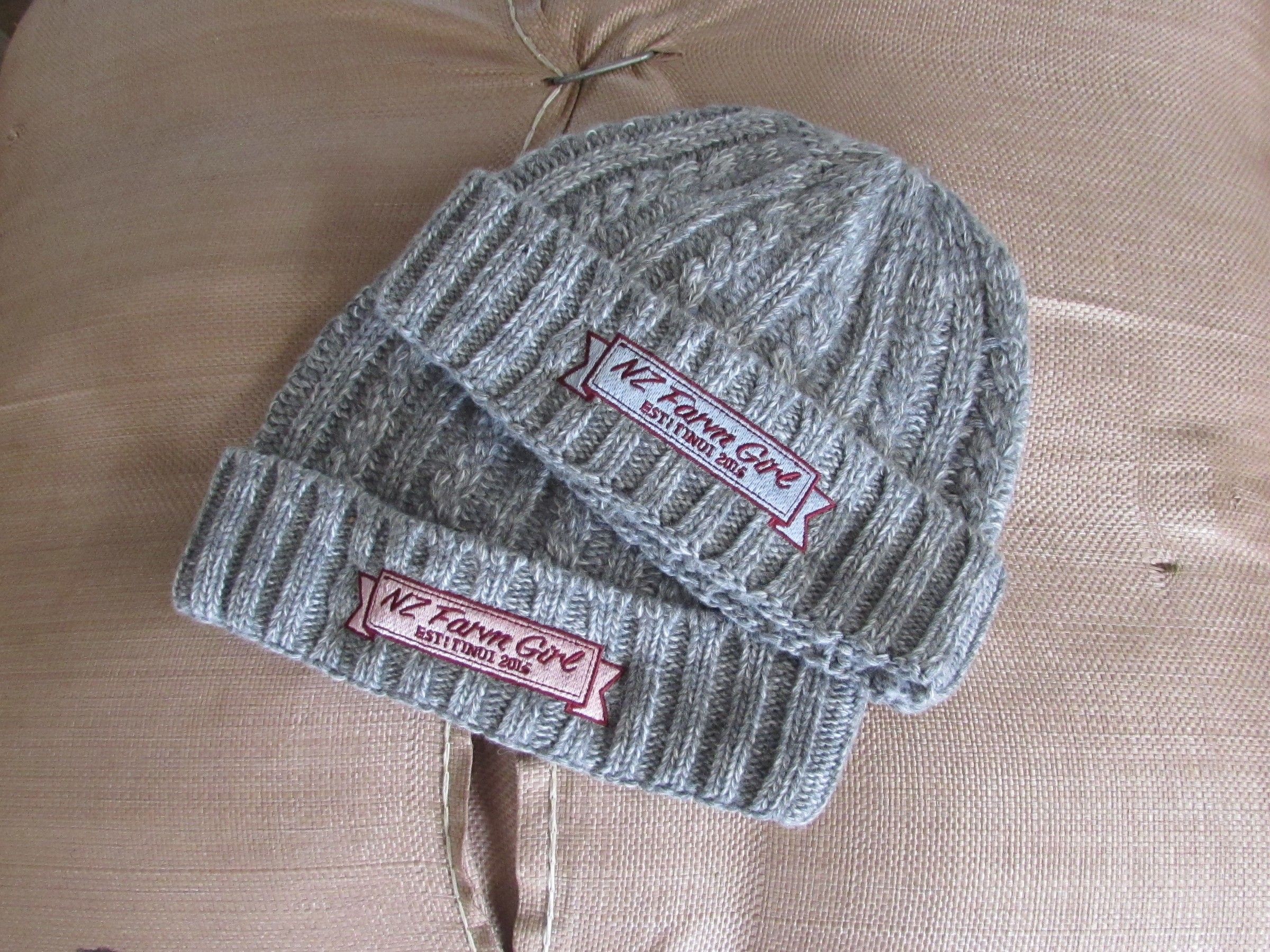 NZFG Grey Cable Knit Beanie