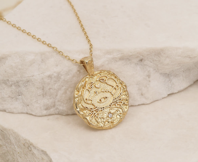 BY CHARLOTTE Cancer Zodiac Necklace - Gold