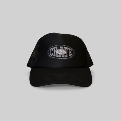 CRATE Oval Varsity Trucker Cap - Black