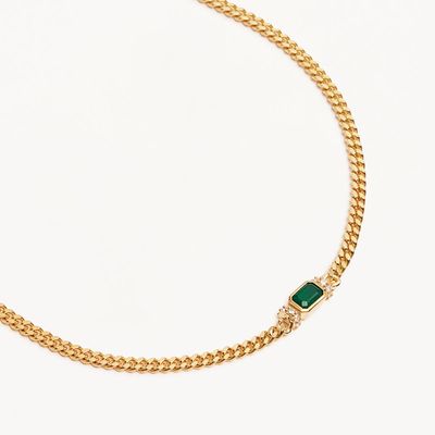 BY CHARLOTTE Strength Within Green Onyx Curb Choker - Gold