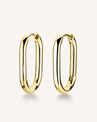 ROSEFIELD Large Oval Hoops - Gold