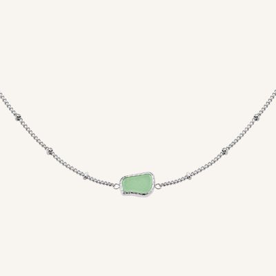ROSEFIELD Organic Gemstone Jade Necklace - Silver