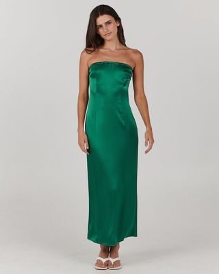 CHARLIE HOLIDAY Sinead Midi Dress - Emerald