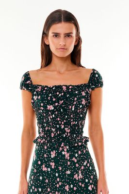 HUFFER Venice Floral Isla Top - Green/Floral
